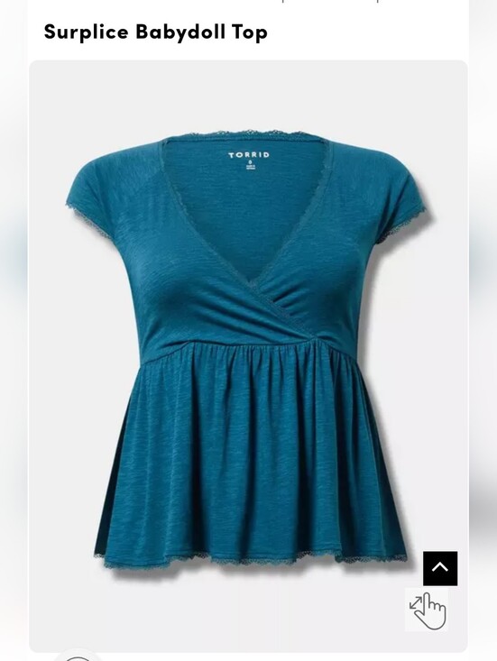 torrid Tops - torrid teal surplice babydoll top with lace trim